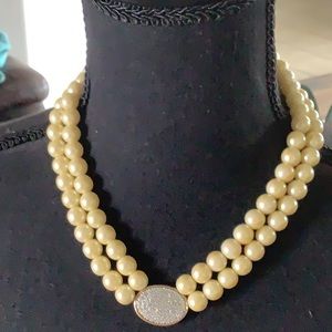 HS Pearl and Crystal choker  20 inches